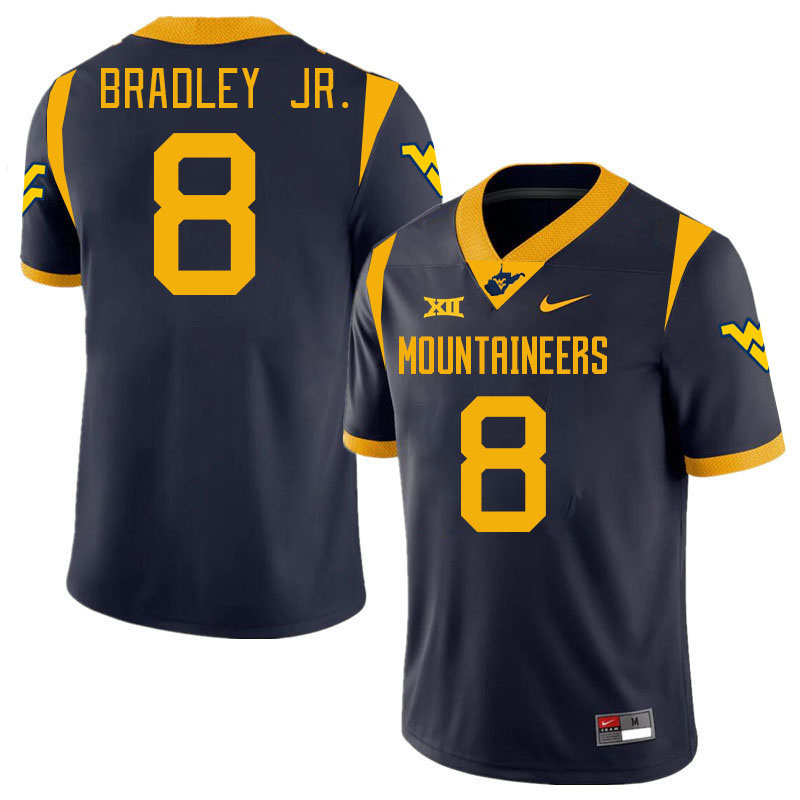 Men #8 Tyrin Bradley Jr. West Virginia Mountaineers College 2024 New Uniforms Football Jerseys Stitc